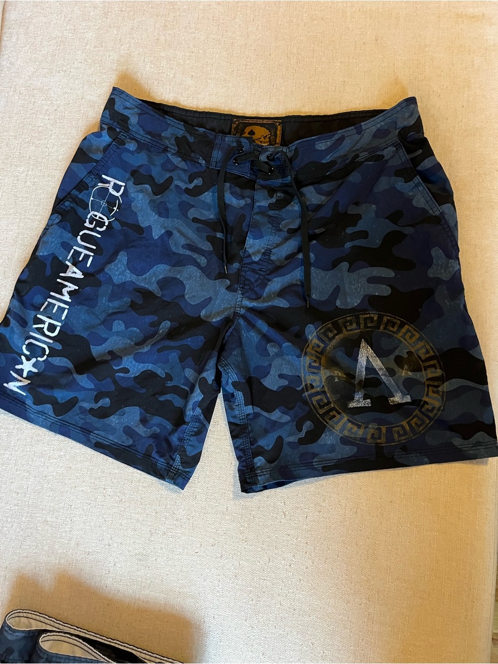 Rogue American Blue Camo Board Shorts Sz36 Made in USA